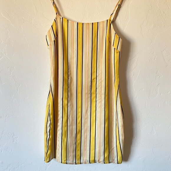 Superdown Revolve Stripe Sheath Dress Metallic Yellow Pink - Picture 4 of 11